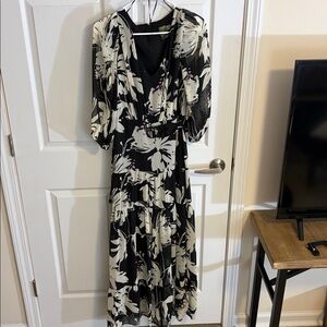 Black and White Floral Maxi Dress
